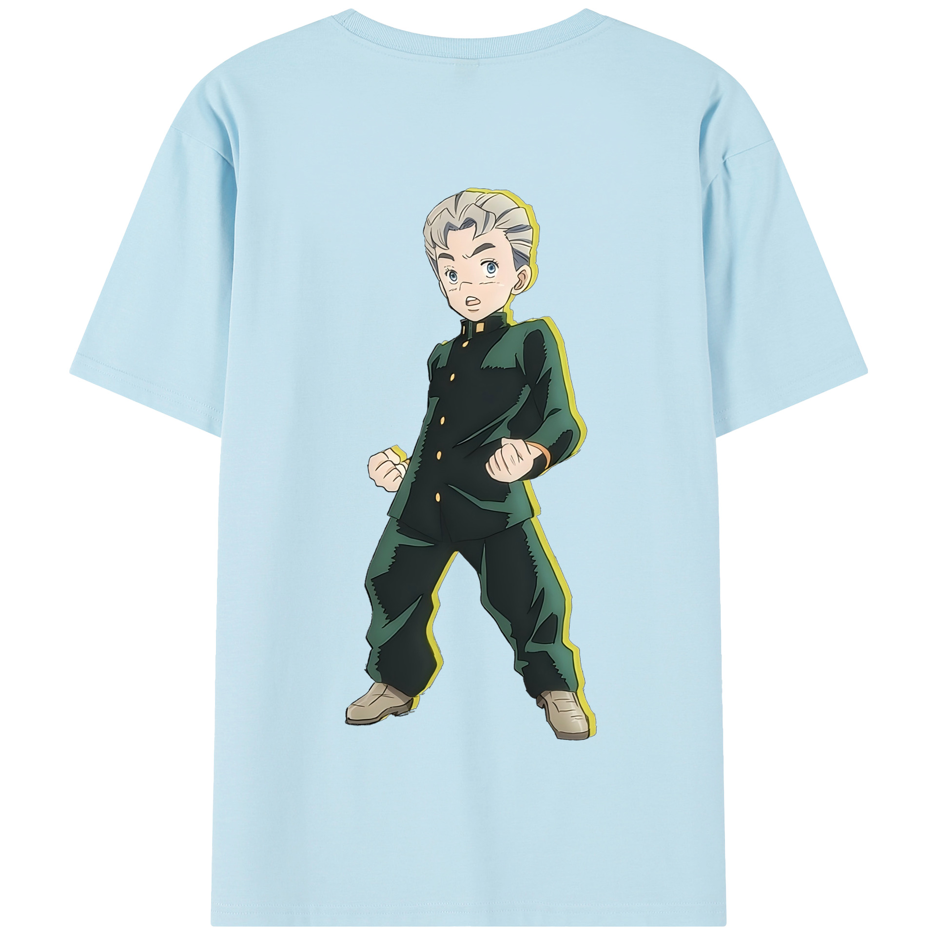 （画像用） ジョジョの奇妙な冒険 広瀨康一 JoJo's Bizarre Adventure Hirose Koichi 綿100％半袖Tシャツ（背面プリント）